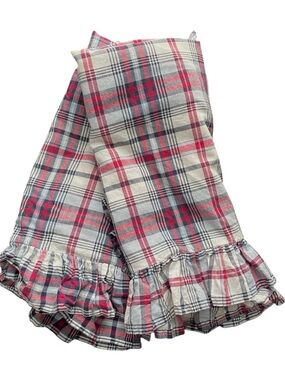 VINTAGE RALPH LAUREN CAPE MAY MADRAS STANDARD PILLOW SHAMS PLAID Ruffle Set Of 2